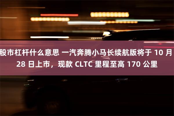 股市杠杆什么意思 一汽奔腾小马长续航版将于 10 月 28 日上市，现款 CLTC 里程至高 170 公里