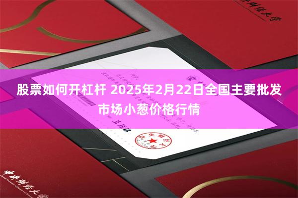 股票如何开杠杆 2025年2月22日全国主要批发市场小葱价格行情